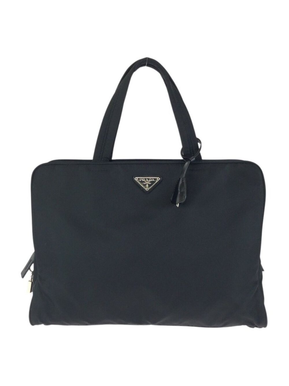 Prada Tessuto Black Silver Nylon Business Bag - Picture 1 of 9